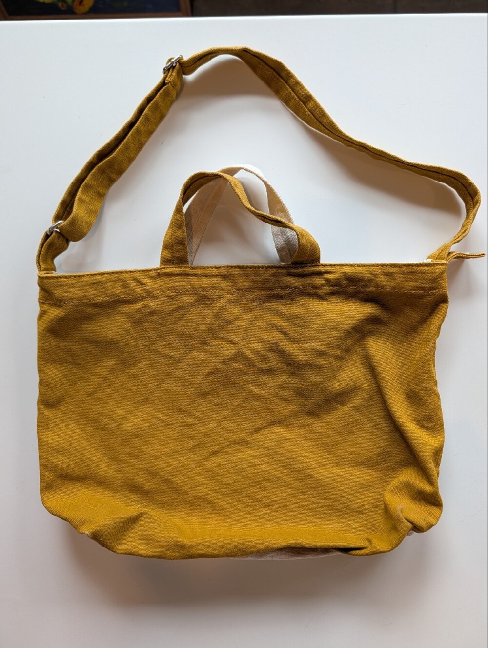 Baggu Earth Day 2021 HTF ‼️ RARE Deadstock Cotton Canvas Bag Yellow Ochre Ivory
